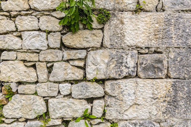 Vecchia struttura del muro di pietra grigia grungy