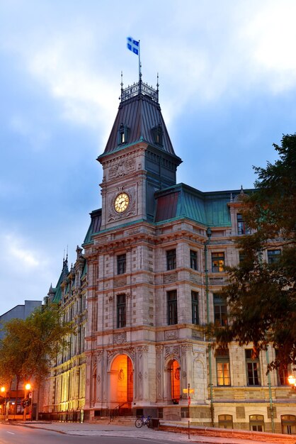 Vecchia via di Quebec City al crepuscolo