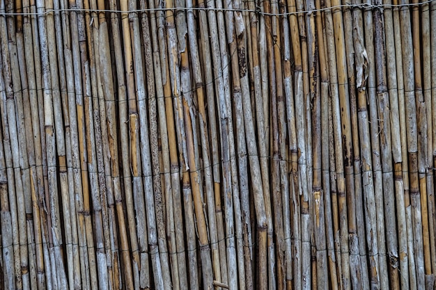 Vecchio sfondo di recinzione di bambù