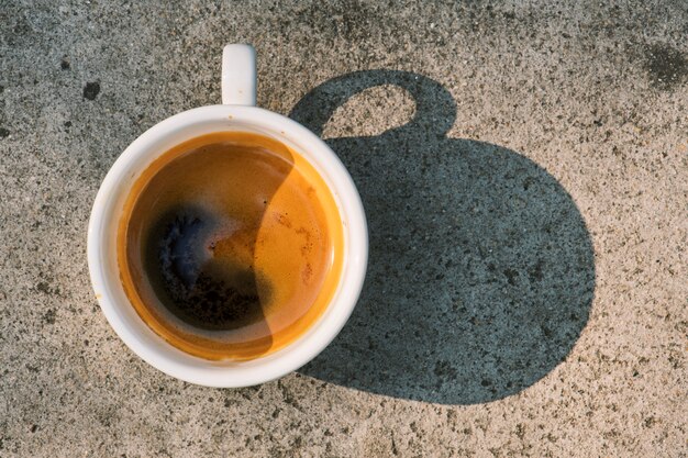 Veduta aerea del caffè caldo