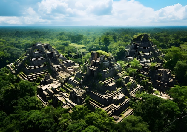 Veduta aerea della città maya