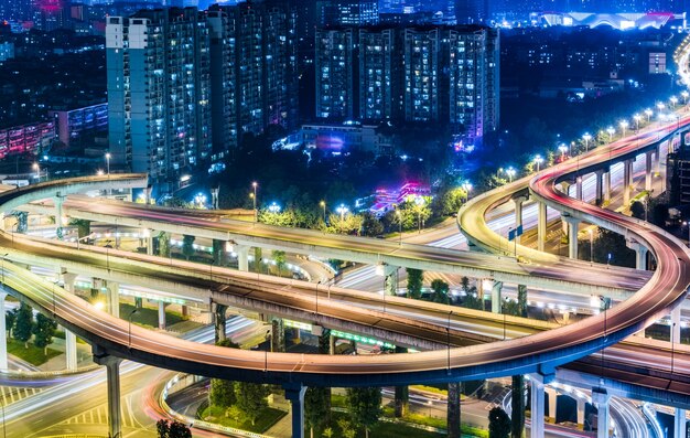 Veduta aerea di Chengdu overpass