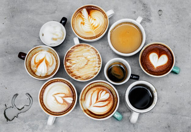 Veduta aerea di vari caffè