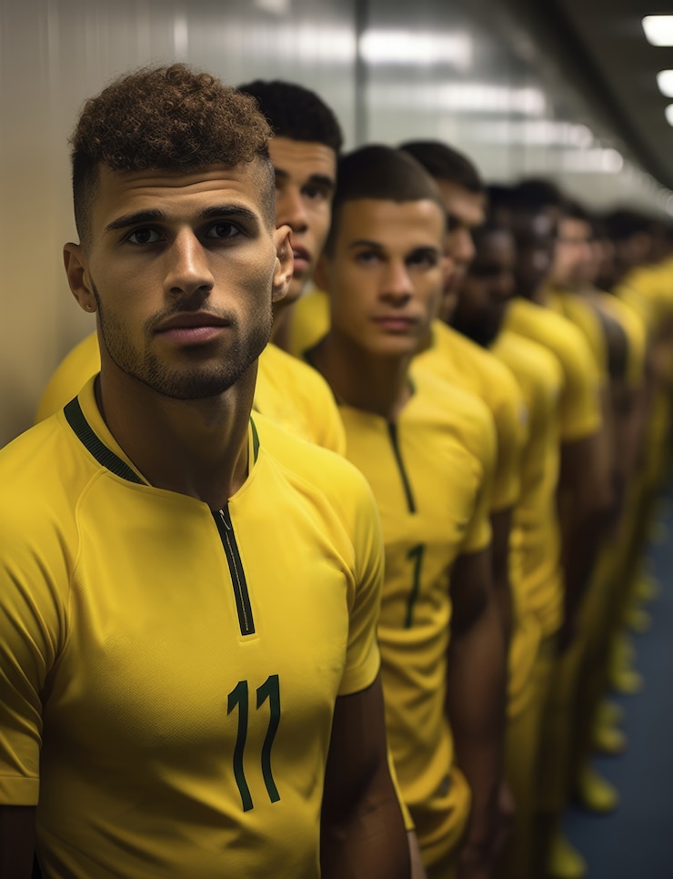 Foto gratuito veduta dei calciatori prima dello spettacolo