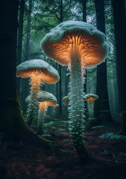 Veduta dei funghi in natura