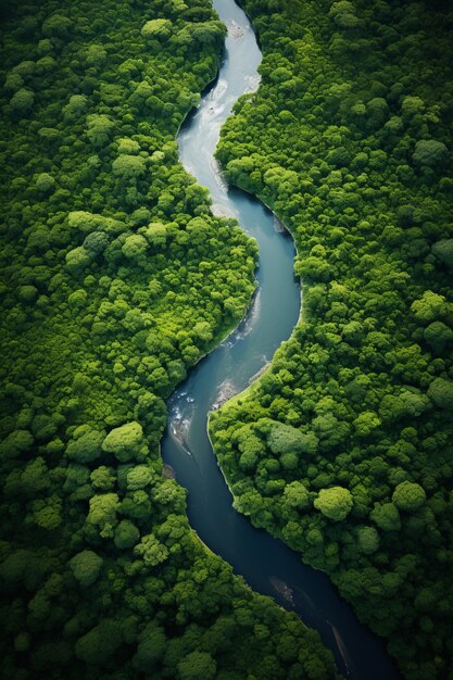 Veduta del paesaggio naturale con il fiume