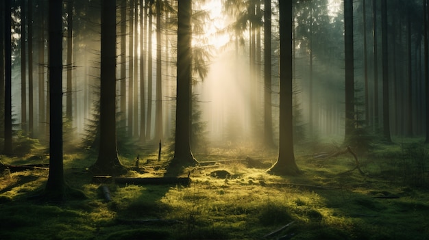 Veduta del paesaggio naturale con la foresta