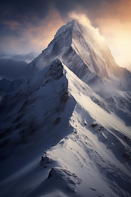 Veduta del paesaggio naturale con le montagne