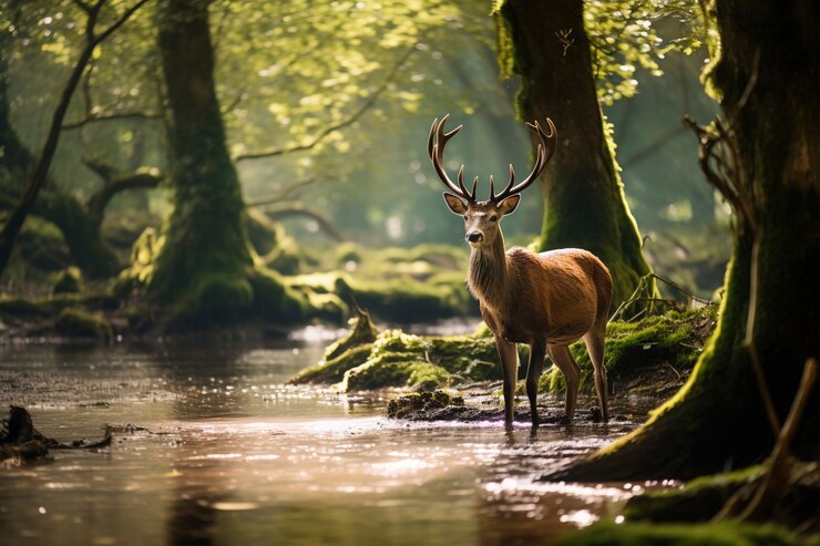 Foto gratuito veduta dell'alce selvatico in natura