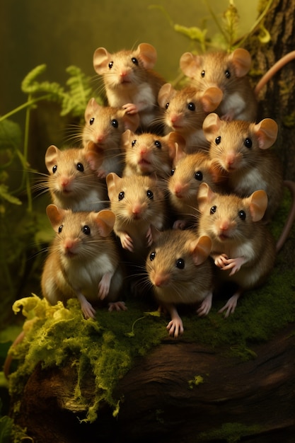 Veduta della malvagità dei ratti in natura