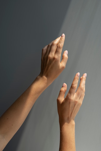 Veduta delle mani umane