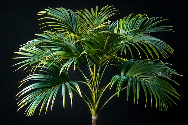 Veduta di specie di palme con fogliame verde