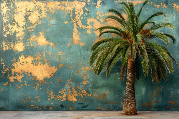 Veduta di specie di palme con fogliame verde