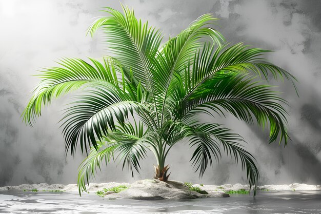 Veduta di specie di palme con fogliame verde