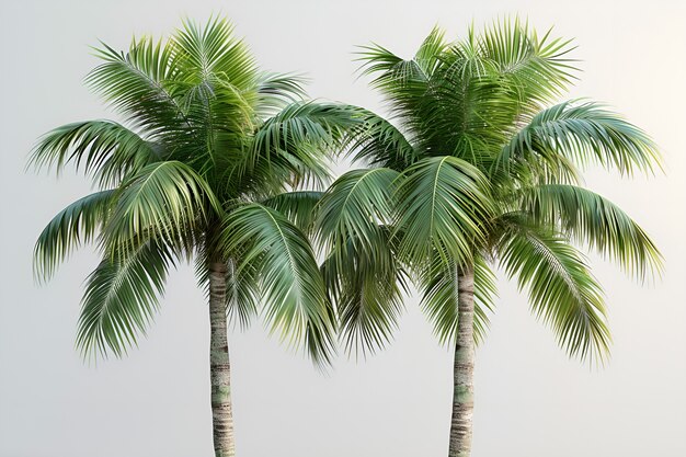 Veduta di specie di palme con fogliame verde