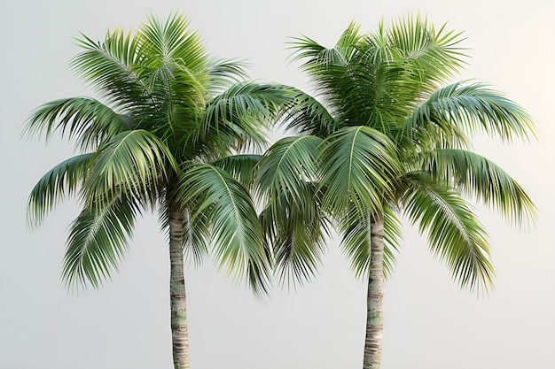 Veduta di specie di palme con fogliame verde