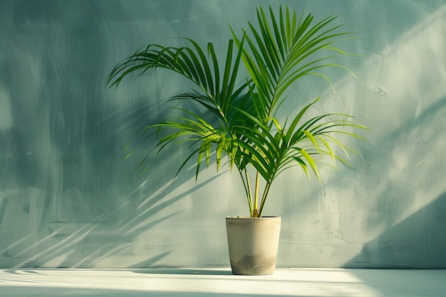 Veduta di specie di palme con fogliame verde