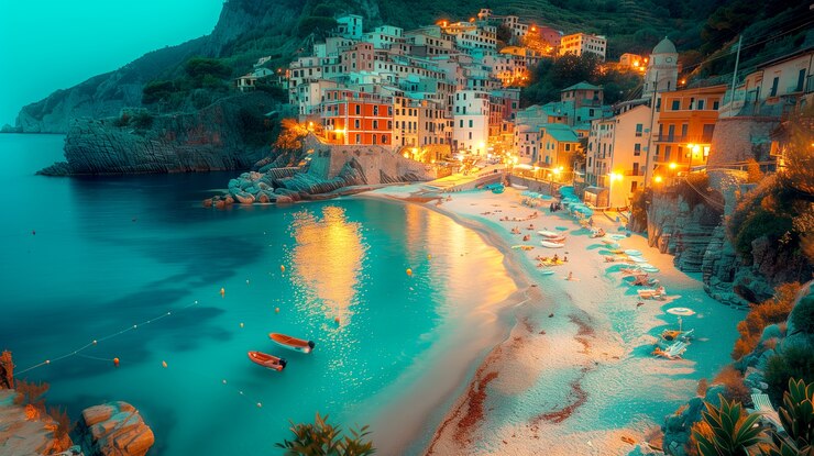 Foto gratuito veduta di una spiaggia e di un paesaggio naturale mozzafiato