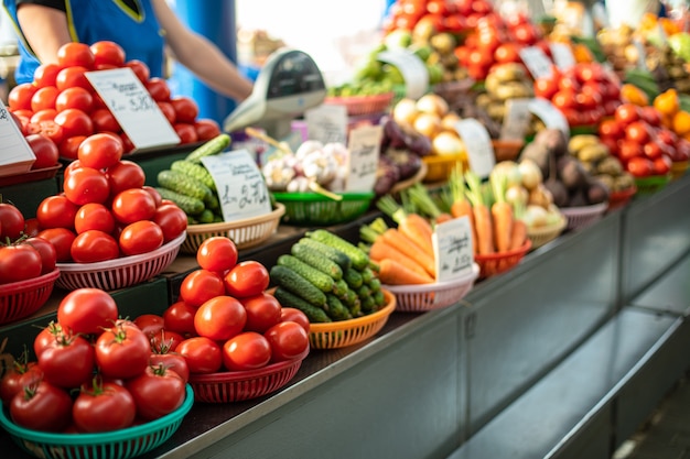 Verdure vendute sul mercato