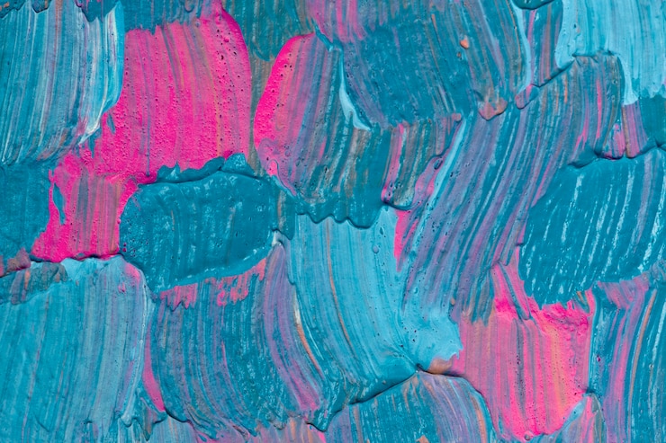 Foto gratuito vernice blu con texture di sfondo estetico arte sperimentale fai da te