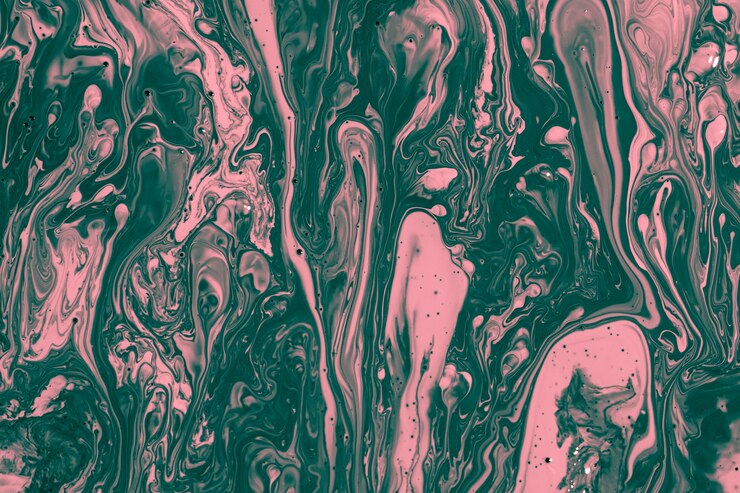 Foto gratuito vernice rosa e verde mescolata a piatto
