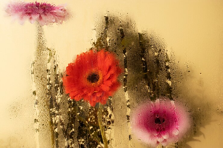 Foto gratuito vetro colorato per umidità