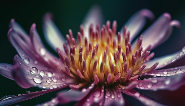 Vibrante ninfea di loto con messa a fuoco morbida generata dall'intelligenza artificiale