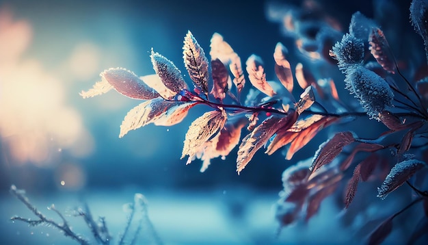 Vibrante ramo di un albero autunnale in primo piano bellezza generativa AI