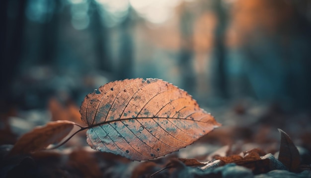 Vibranti foglie autunnali che cadono dall'albero di acero generate dall'intelligenza artificiale