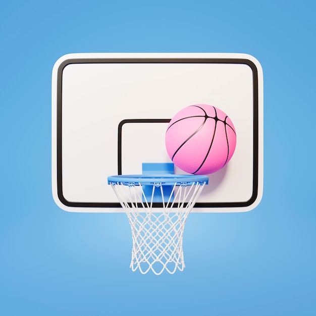 Vista 3D degli elementi essenziali del basket