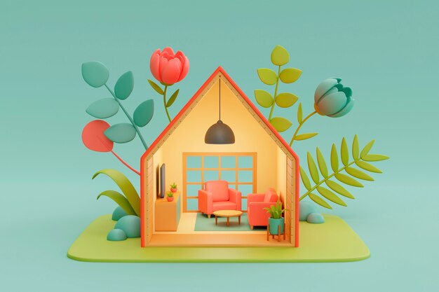 Vista 3D della casa
