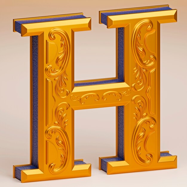 Vista 3D delle lettere dell'alfabeto