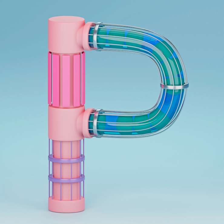 Foto gratuito vista 3d delle lettere dell'alfabeto