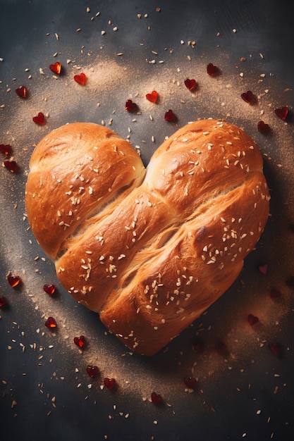 Vista a forma di cuore di pasticceria