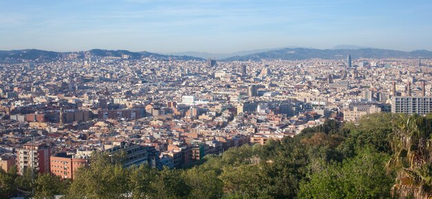 Vista a volo d'uccello di Barcellona Spagna