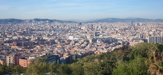 Vista a volo d'uccello di Barcellona Spagna