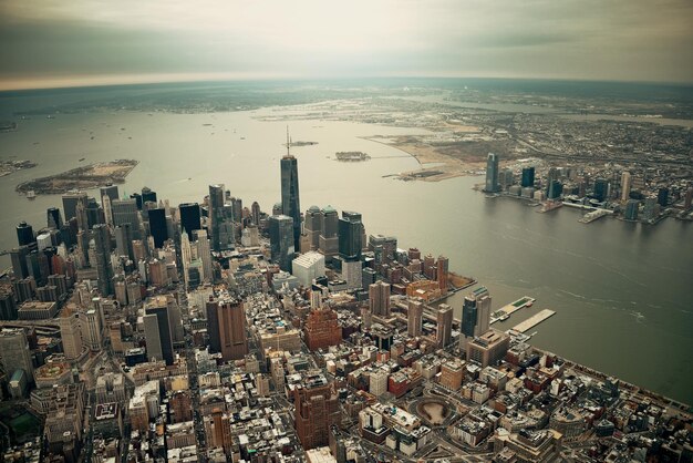 Vista aerea del centro di Manhattan di New York City