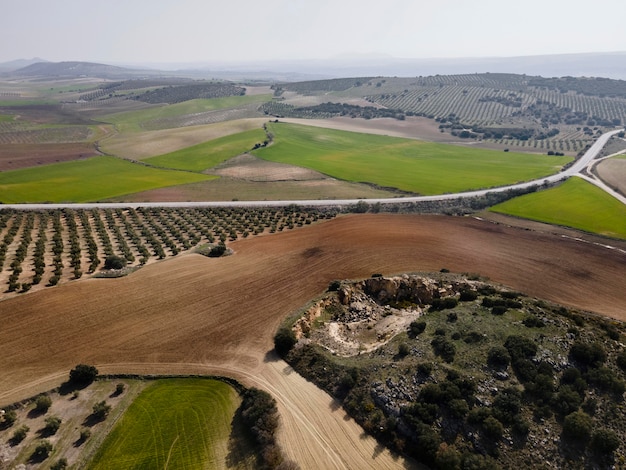 Vista aerea del paesaggio della natura