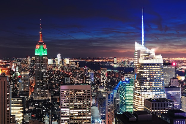 Vista aerea dell'orizzonte di Manhattan di New York City