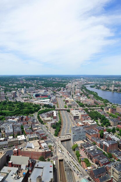 Vista aerea della città di Boston