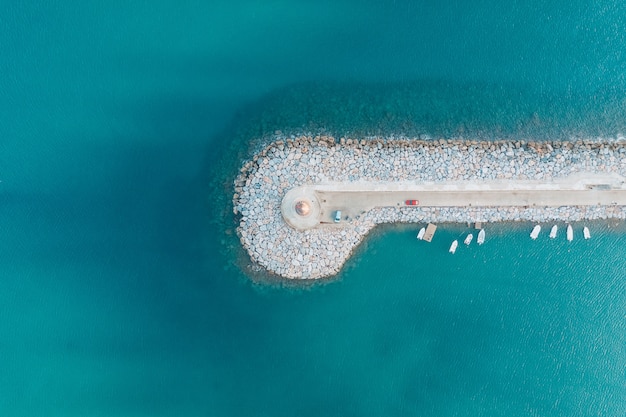 Vista aerea superiore di Antalya Deniz Feneri