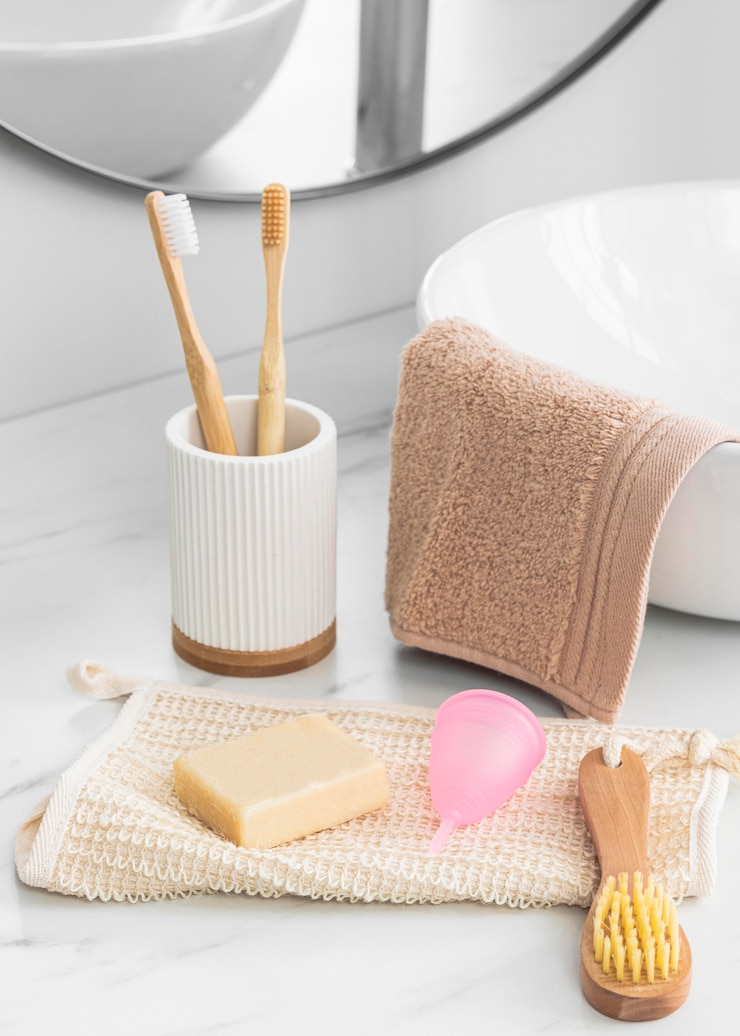 Foto gratuito vista anteriore del concetto di eco-cosmetici