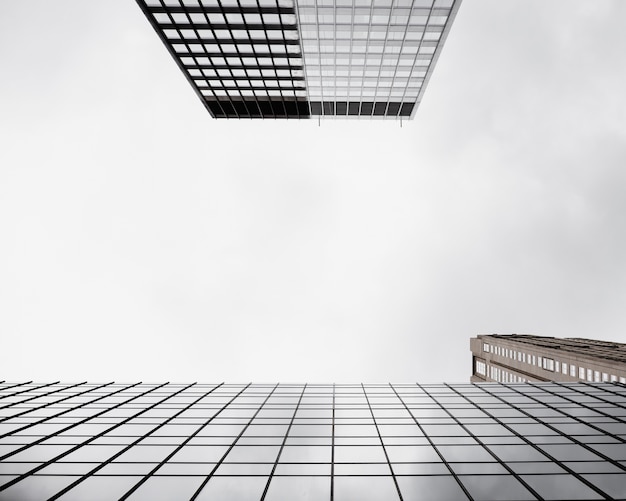 Vista dal basso edifici moderni di vetro