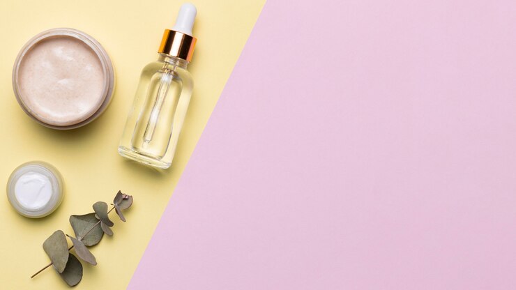 Foto gratuito vista dall'alto composizione di cosmetici