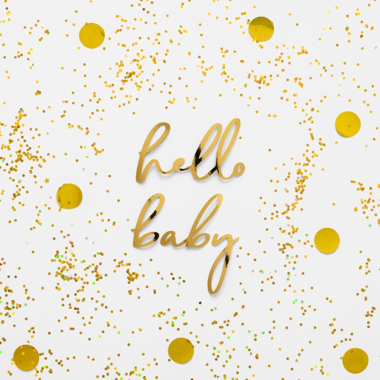 Foto gratuito vista dall'alto del bellissimo concetto di baby shower