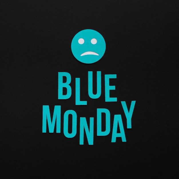 Vista dall'alto del concetto di lunedì blu
