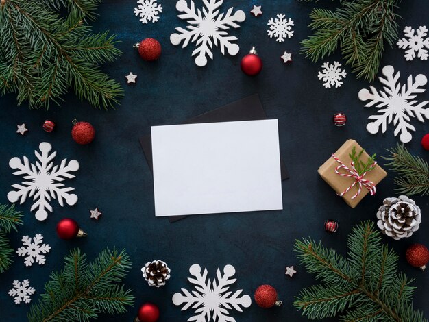 Vista dall'alto del concetto di Natale con copia spazio