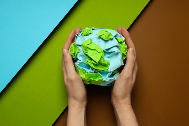 Vista dall'alto del concetto Earth Day Environment and Eco