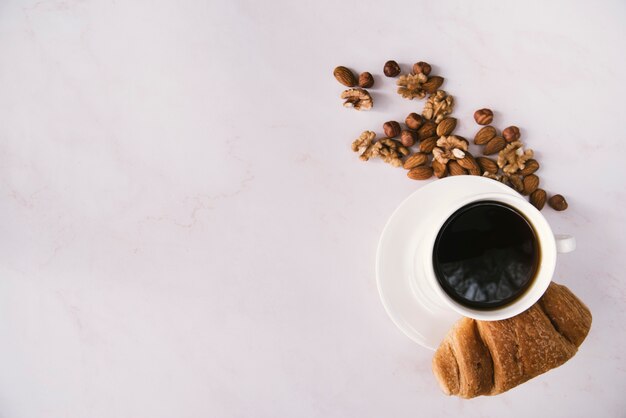 Vista dall'alto deliziosa colazione salutare