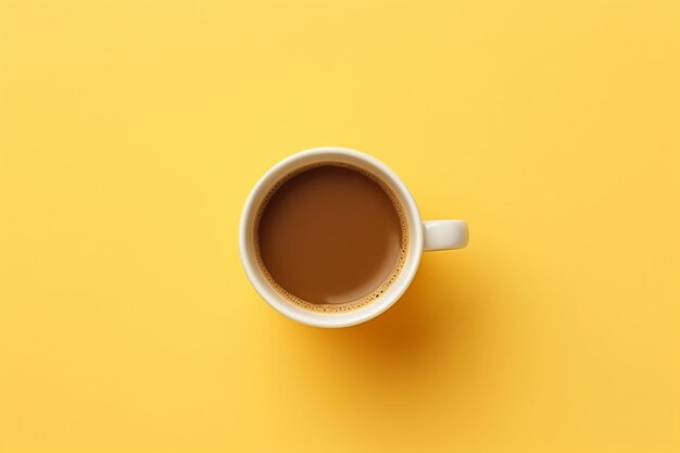 Vista dall'alto deliziosa tazza di caffè in studio